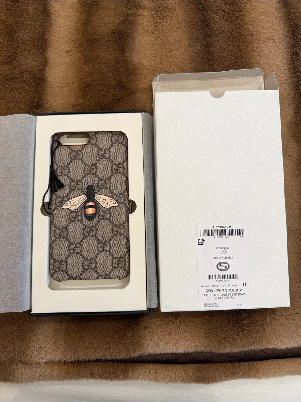 Gucci Cream and Black Branded Phone Case